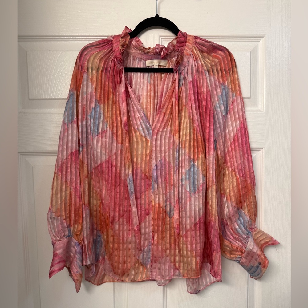LoveShackFancy Pink and Blue Blouse